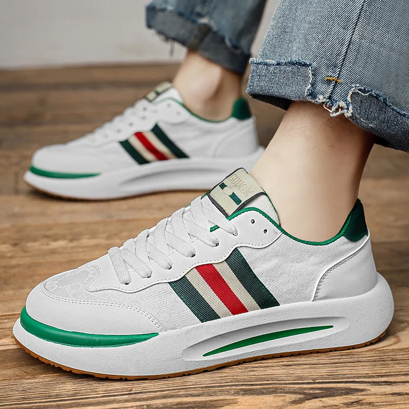 Colorful Stripes Pattern Winter Shoes Thick Soft Sole Men Breathable Designer Sneakers