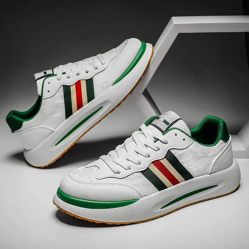 Colorful Stripes Pattern Winter Shoes Thick Soft Sole Men Breathable Designer Sneakers