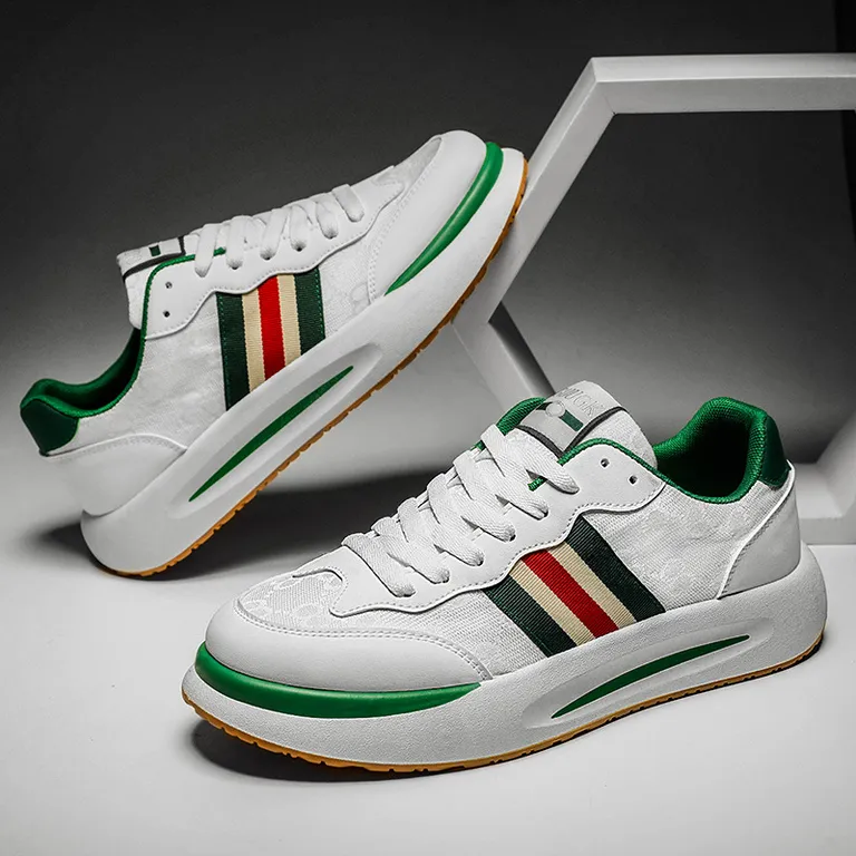 Colorful Stripes Pattern Winter Shoes Thick Soft Sole Men Breathable Designer Sneakers