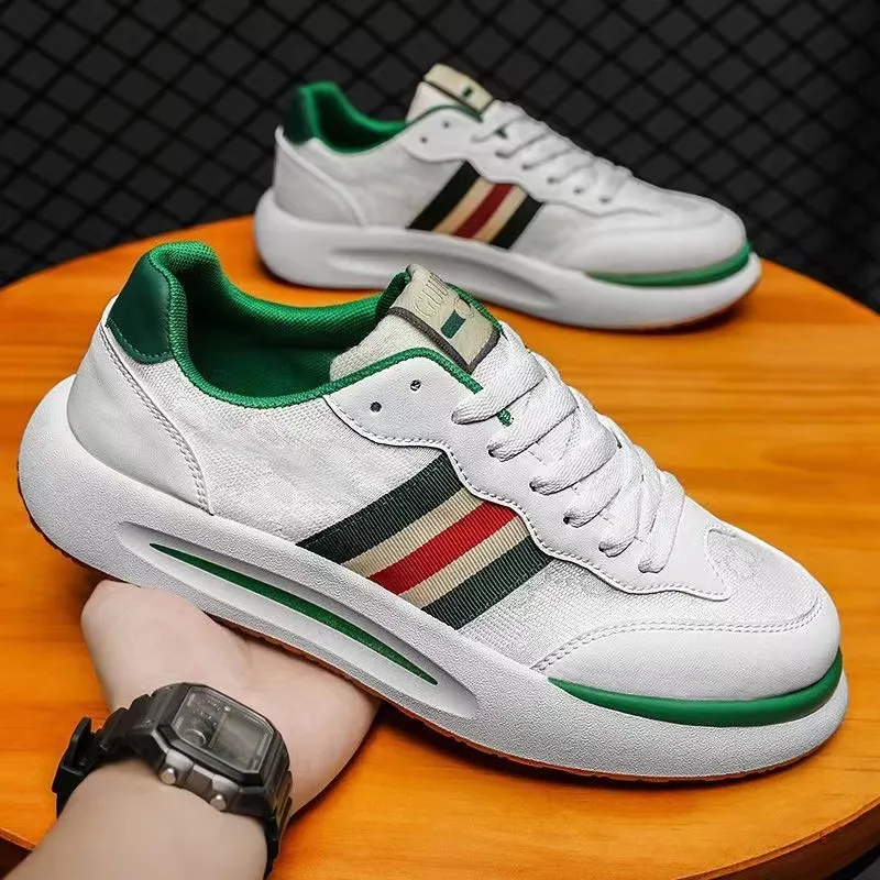 Colorful Stripes Pattern Winter Shoes Thick Soft Sole Men Breathable Designer Sneakers