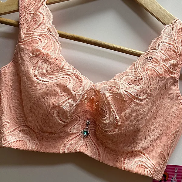 Peach Lace Sleeveless Crop Top