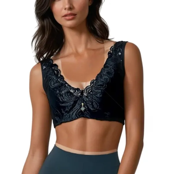 Peach Lace Sleeveless Crop Top