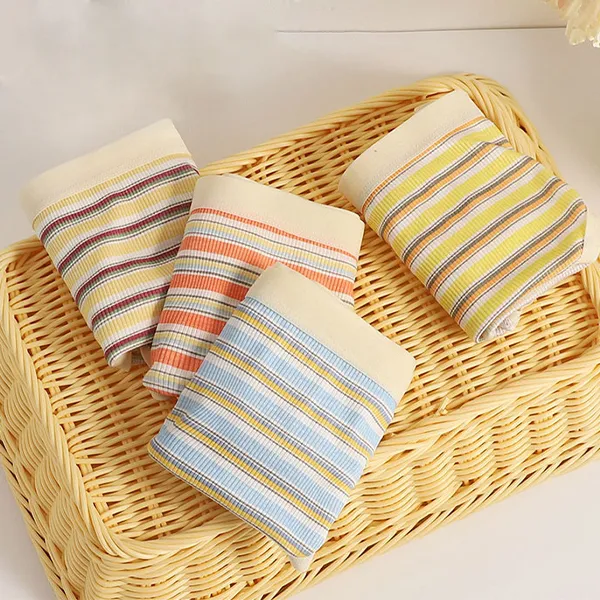 Striped Cotton Blends Women's Briefs