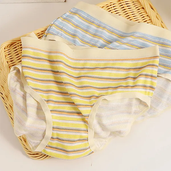 Striped Cotton Blends Women's Briefs