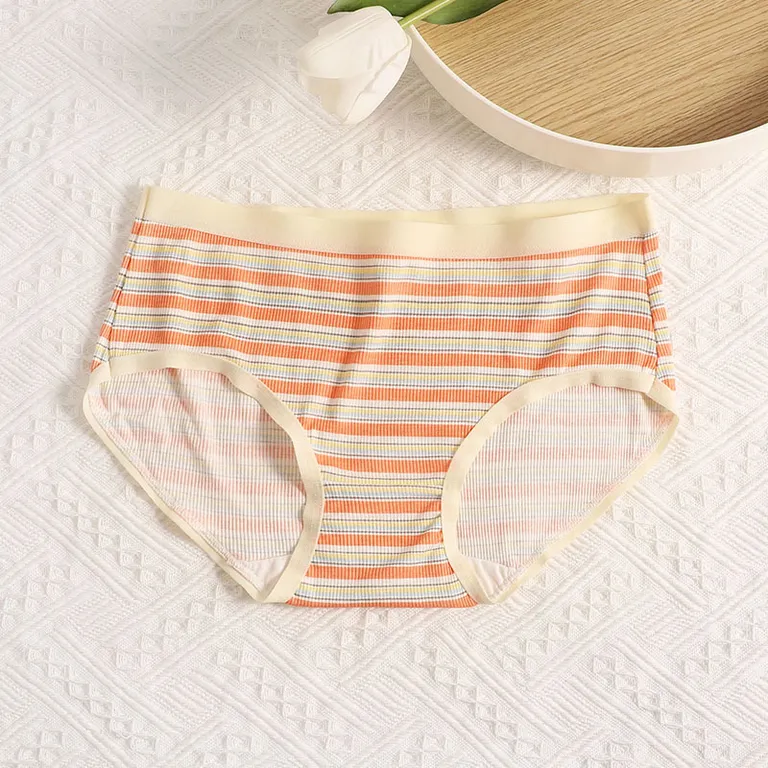 Striped Cotton Blends Women's Briefs