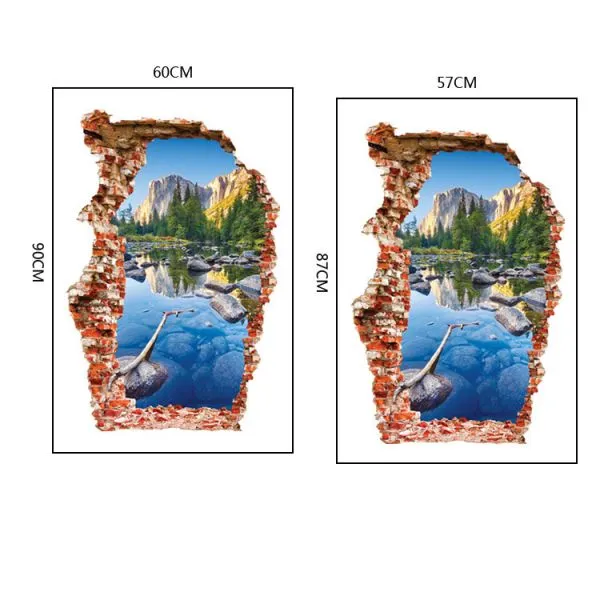 3D Scenic Mountain Wall Sticker