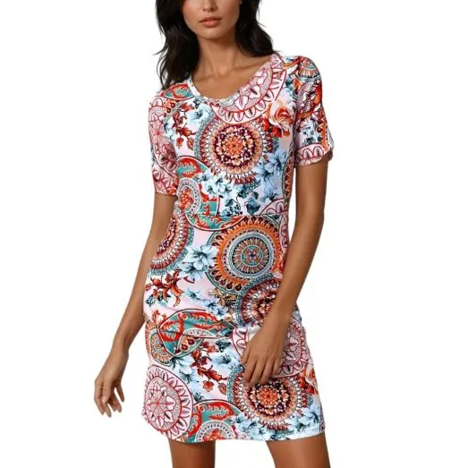 Colorful Summer Print Dress