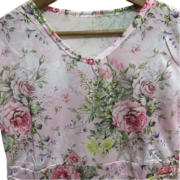 Floral Summer Dress With Short Sleeves