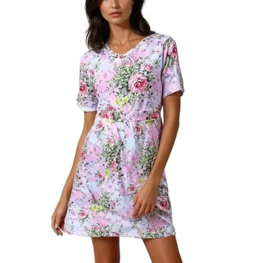 Floral Summer Dress With Short Sleeves