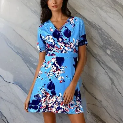 Floral Blue Summer Dress