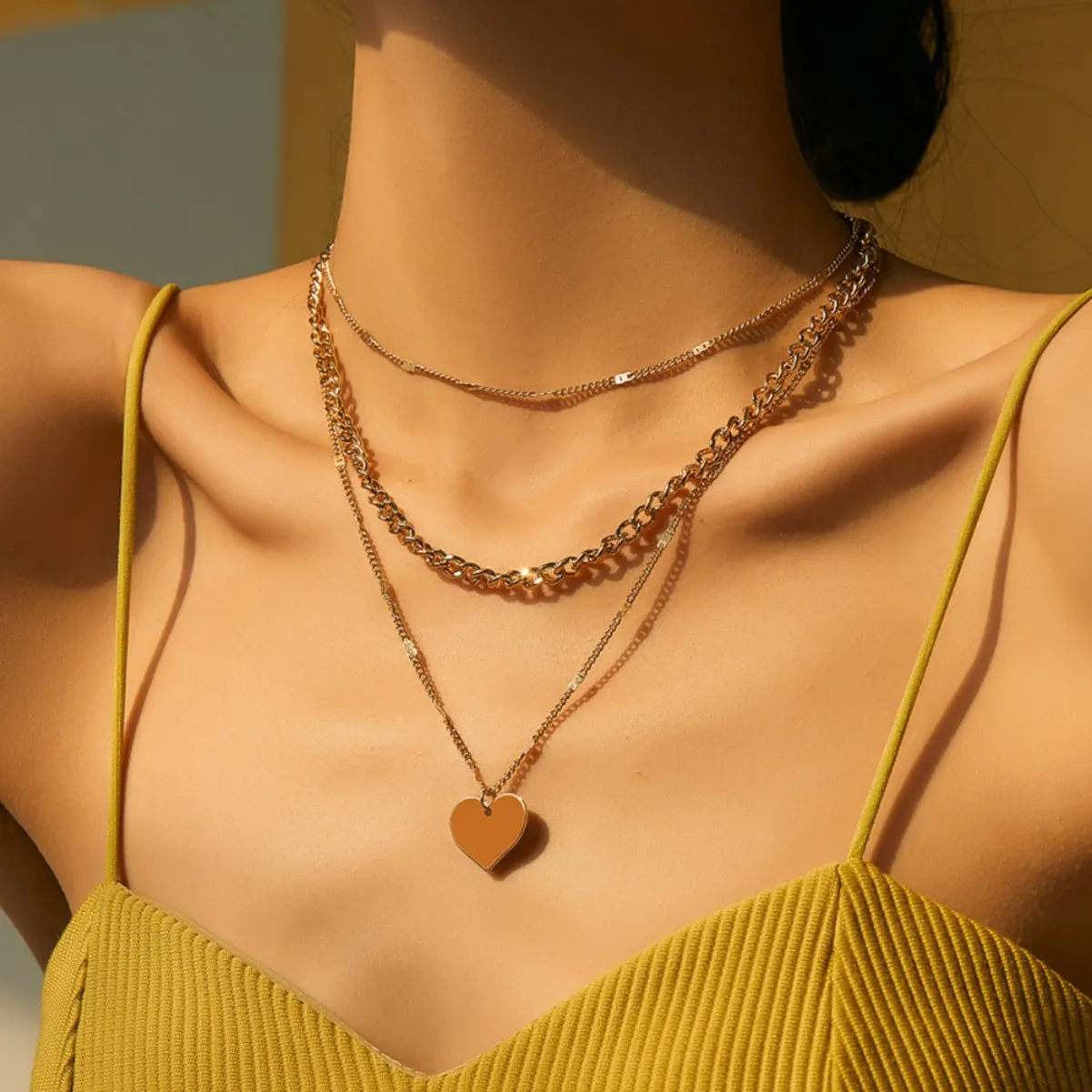 Six Pieces Multi Layered Bohemian Style Pendant Necklace Set