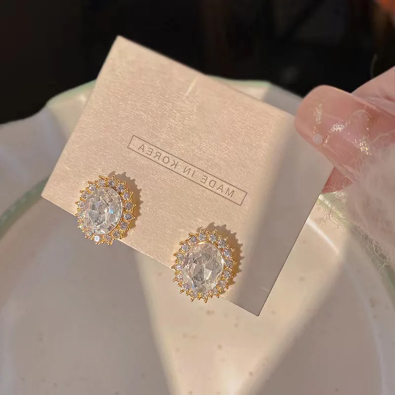 Heart-Shaped Crystal Drop Earrings