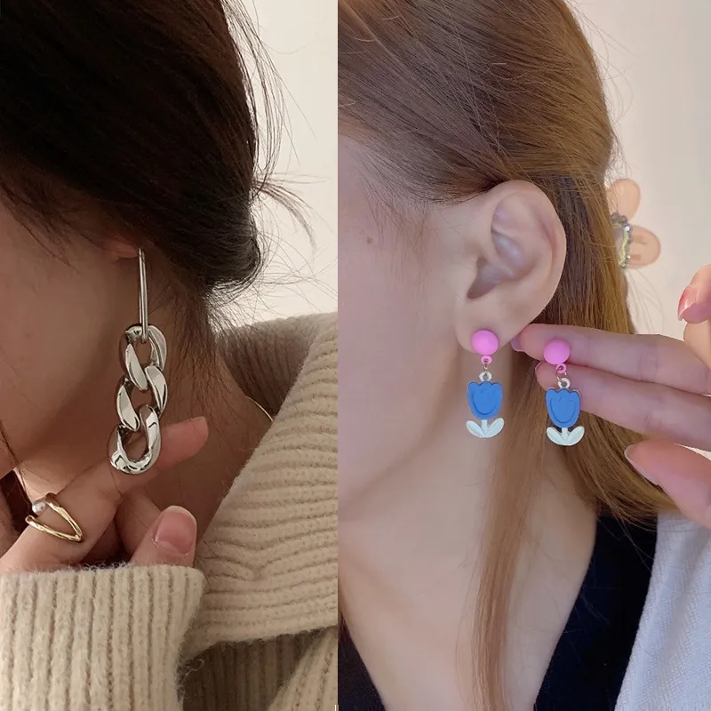 Trendy Geometric Drop Earrings Set