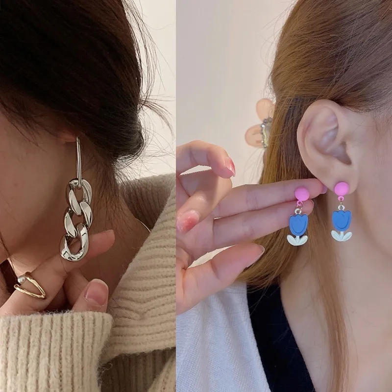 Trendy Geometric Drop Earrings Set