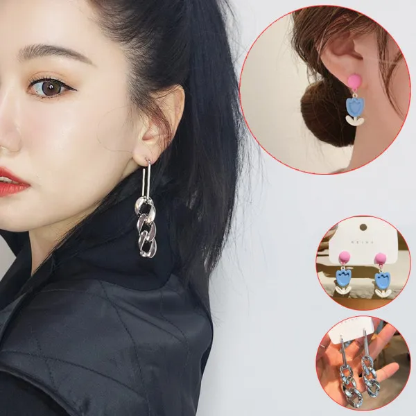 Trendy Geometric Drop Earrings Set