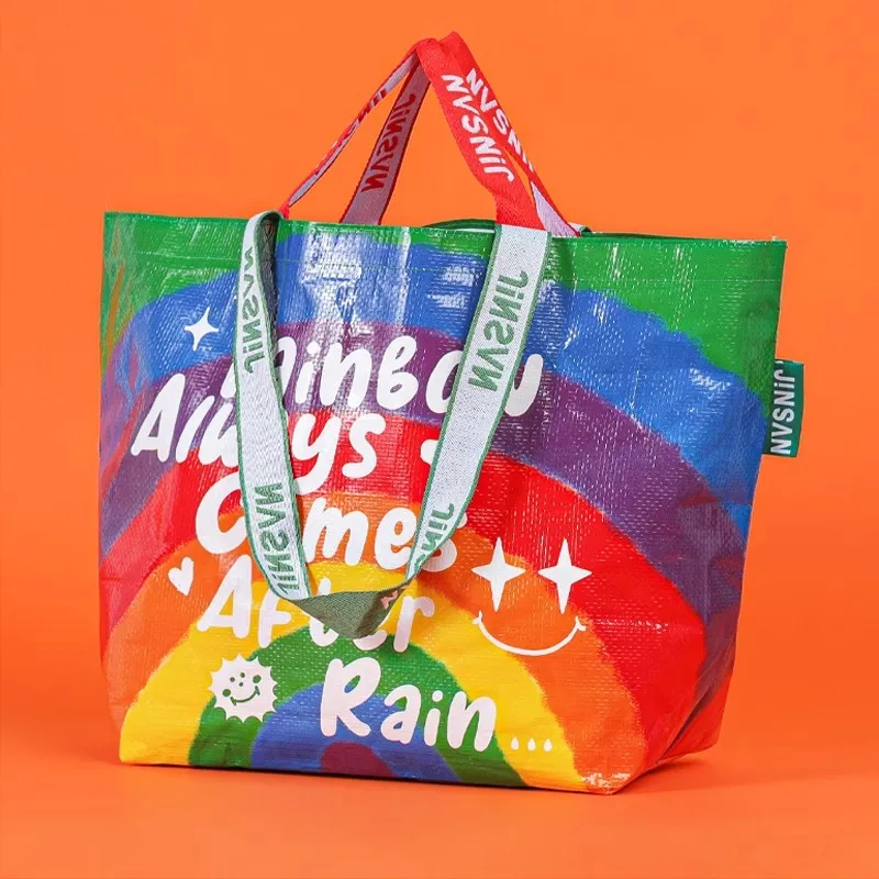 Colorful Reusable Rainbow Tote Bag