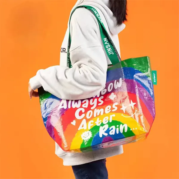 Colorful Reusable Rainbow Tote Bag