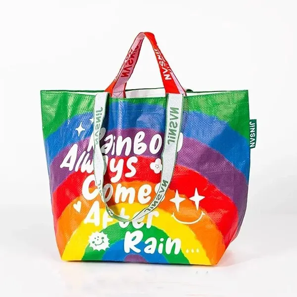 Colorful Reusable Rainbow Tote Bag