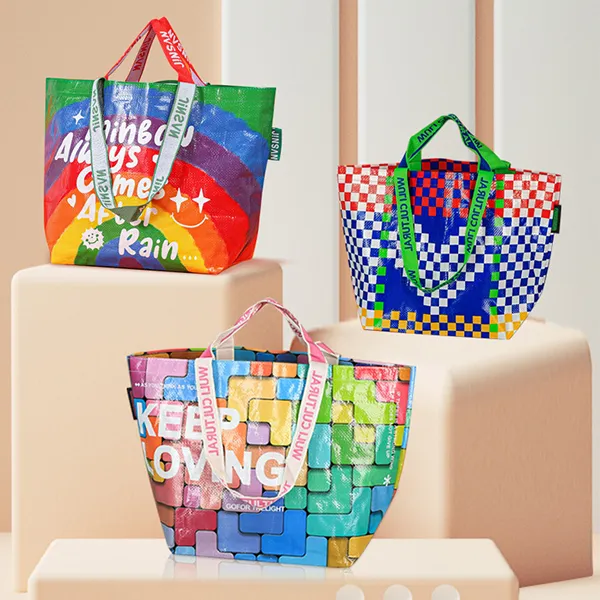Colorful Reusable Rainbow Tote Bag