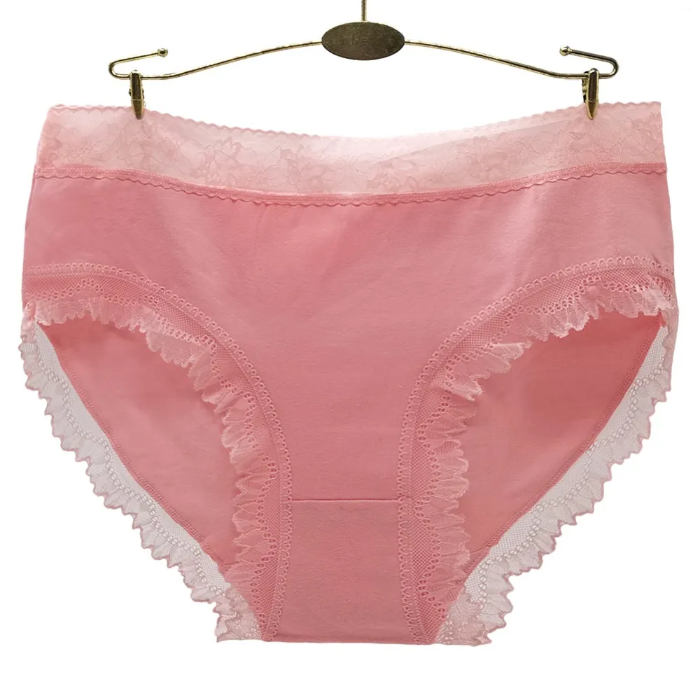 Six Pieces Lace Trim Cotton Women's Briefs Set