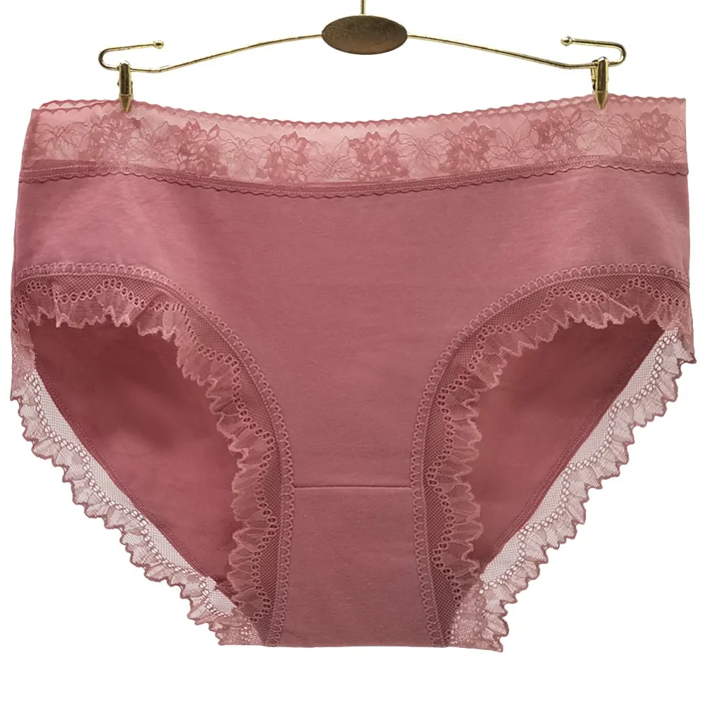 Six Pieces Lace Trim Cotton Women's Briefs Set