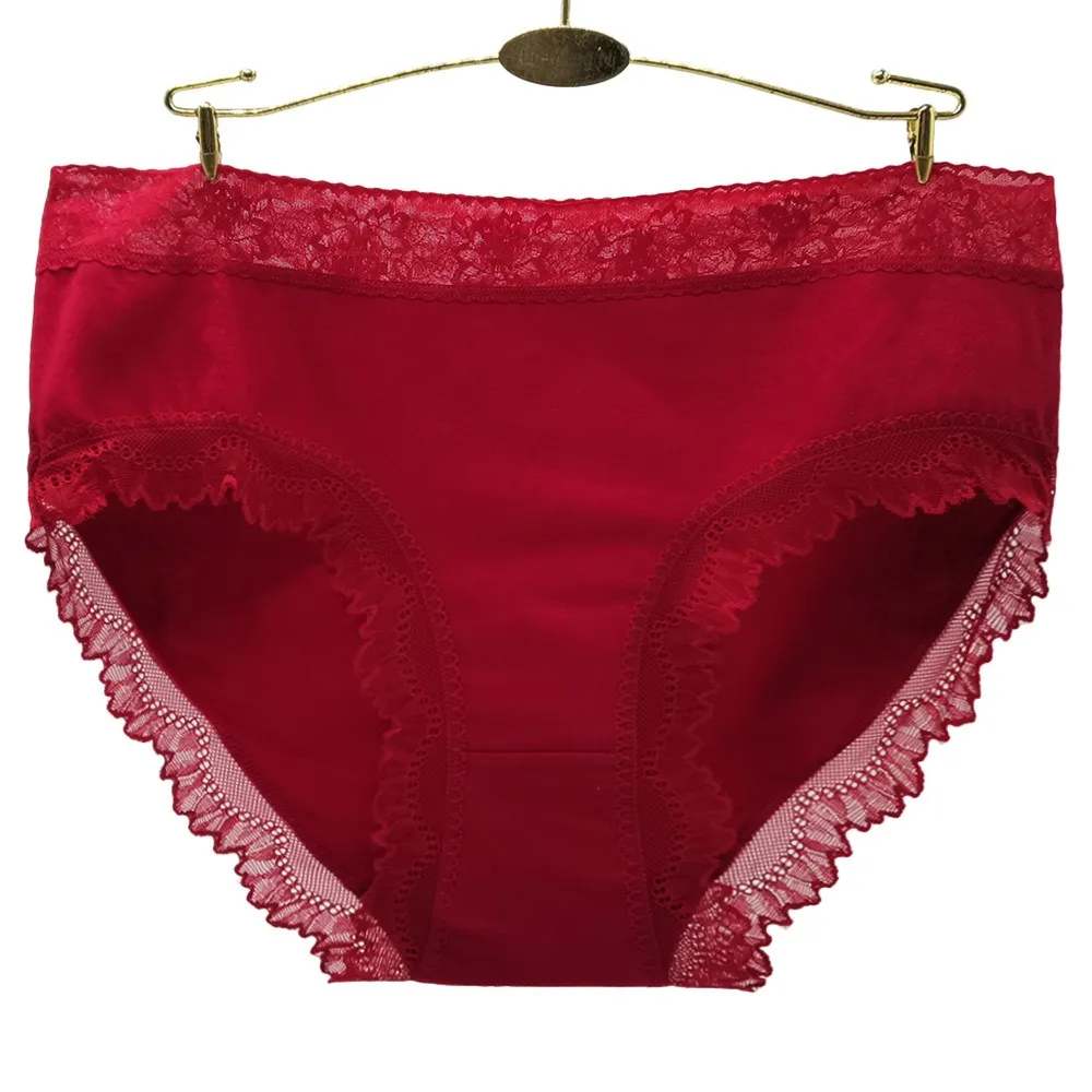 Six Pieces Lace Trim Cotton Women's Briefs Set
