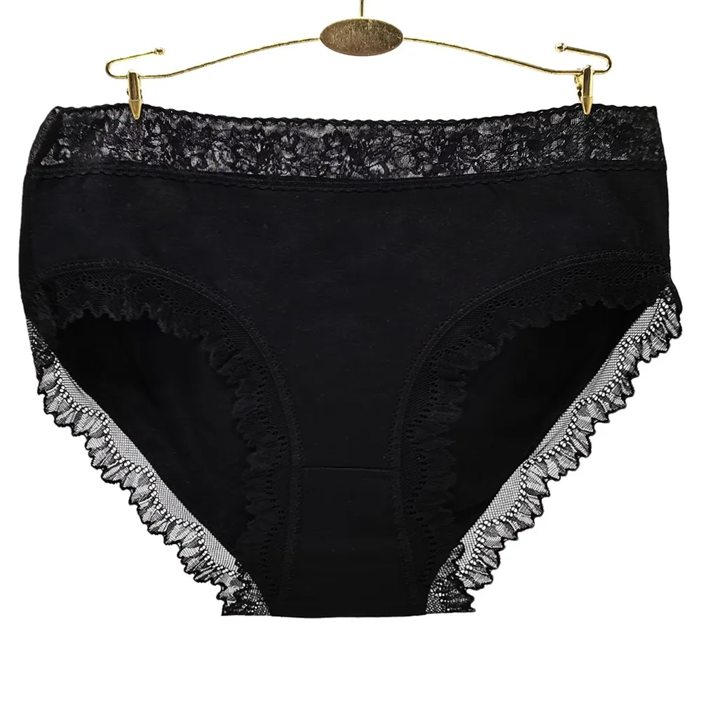 Six Pieces Lace Trim Cotton Women's Briefs Set