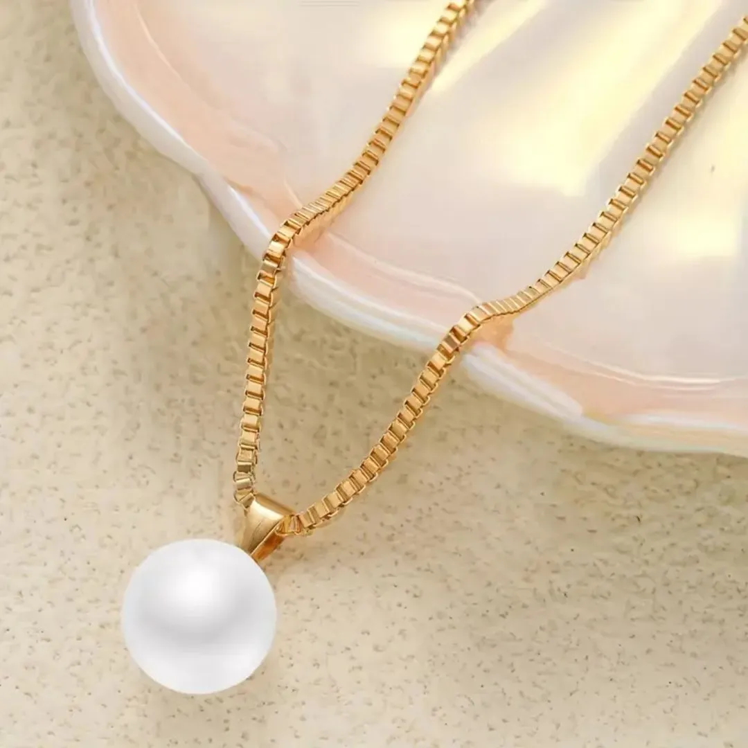 Stylish Faux Jewelry Set Of Earrings And Necklace For Women