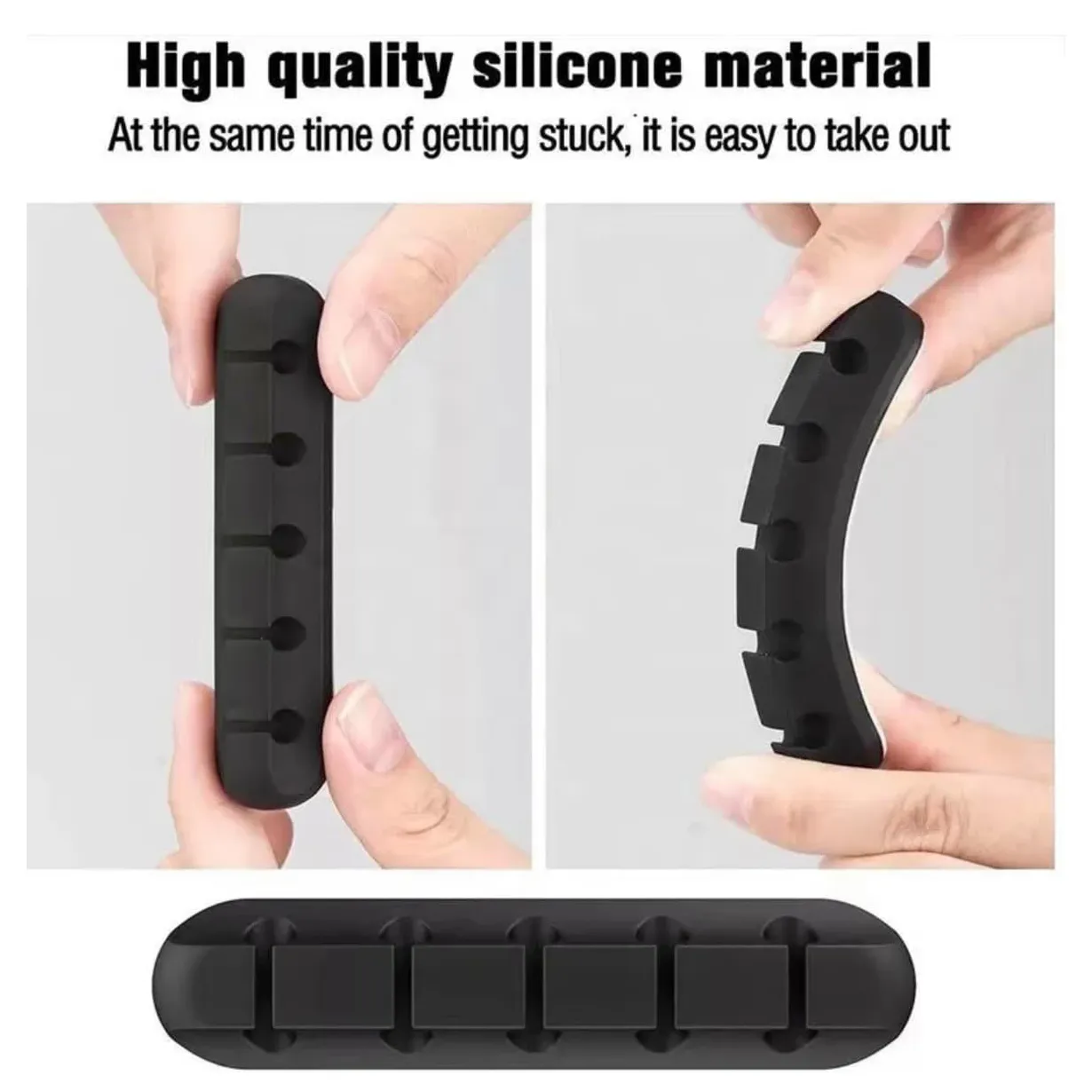 7 Slot Silicone Cable Organizer Holder