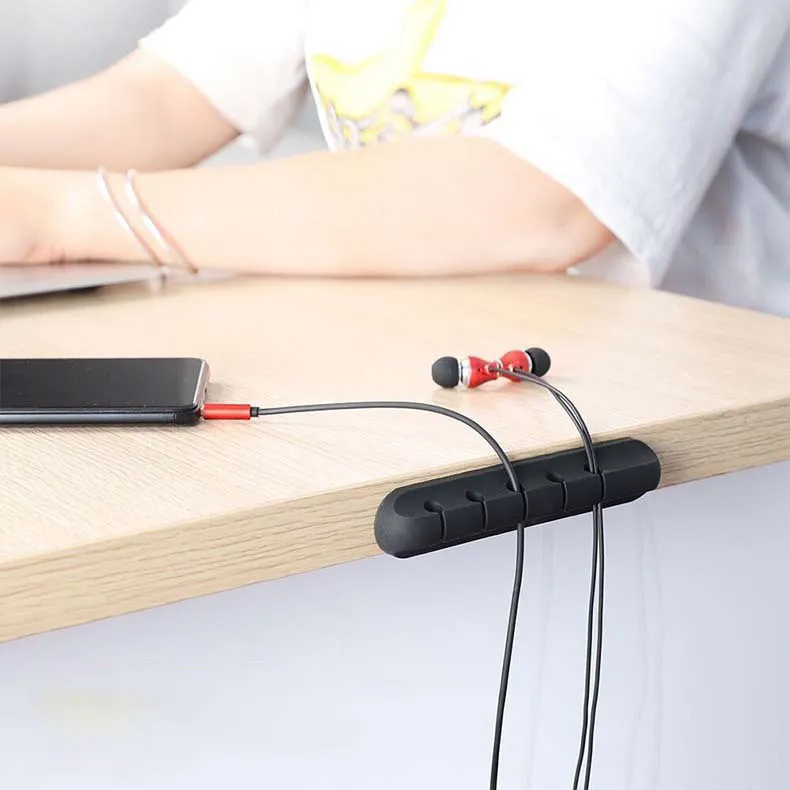 7 Slot Silicone Cable Organizer Holder