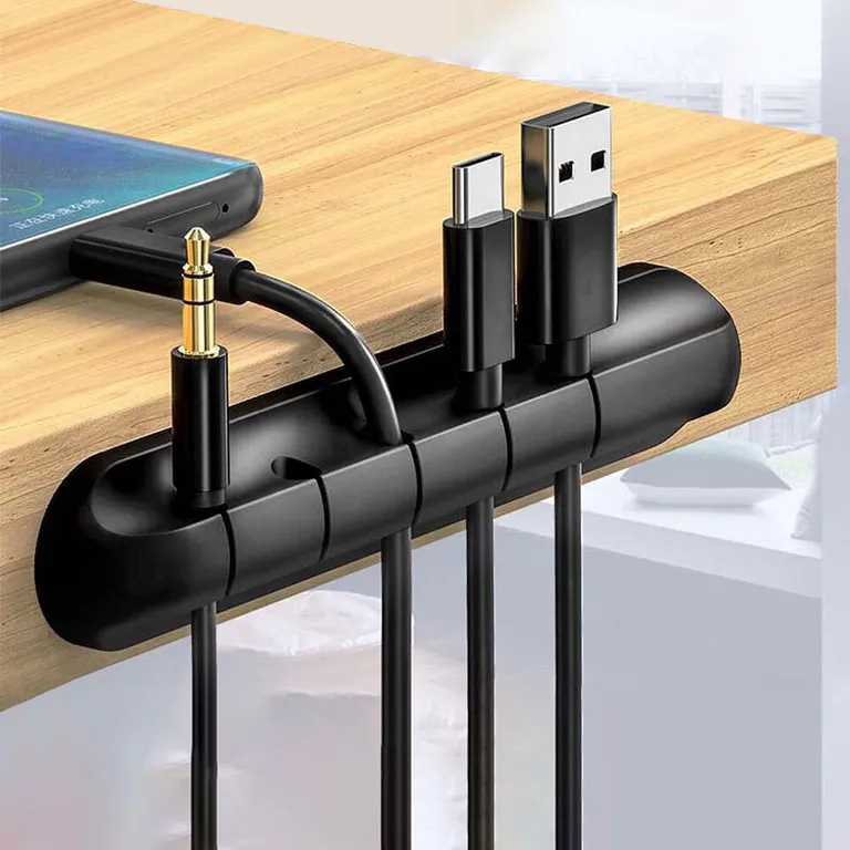 7 Slot Silicone Cable Organizer Holder
