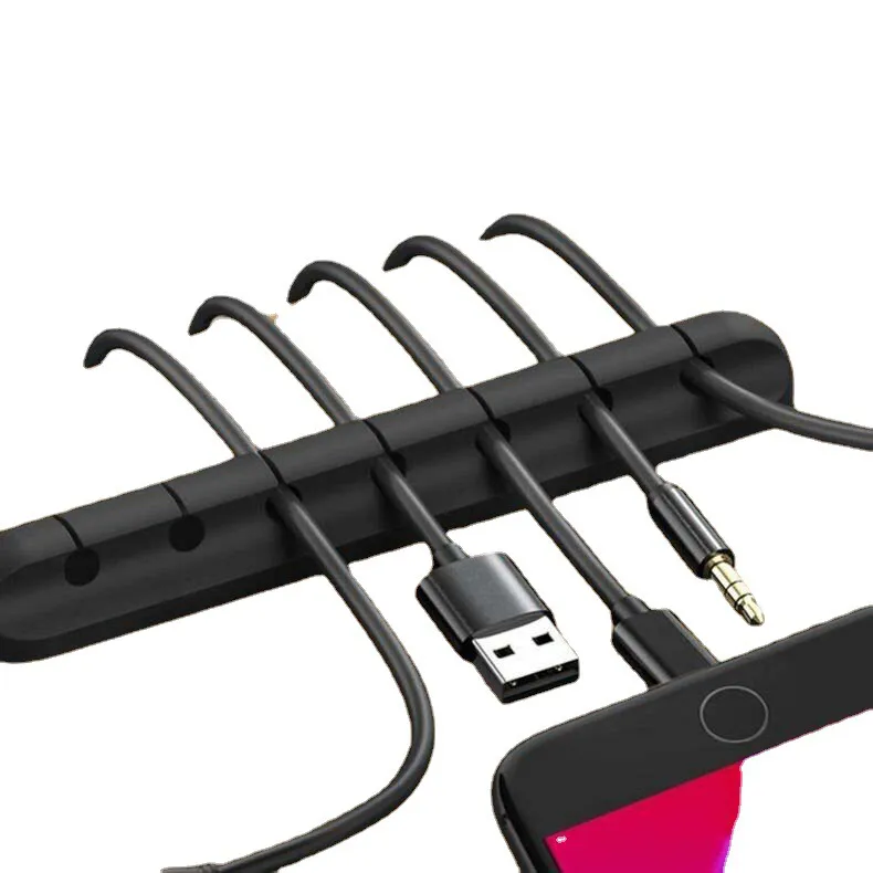 7 Slot Silicone Cable Organizer Holder