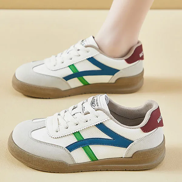 Classic Casual Sneakers with Colorful Stripes