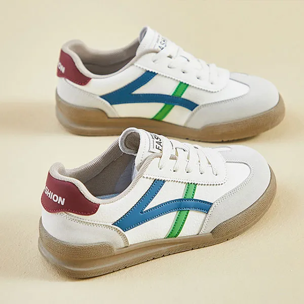 Classic Casual Sneakers with Colorful Stripes