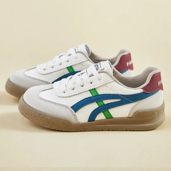 Classic Casual Sneakers with Colorful Stripes