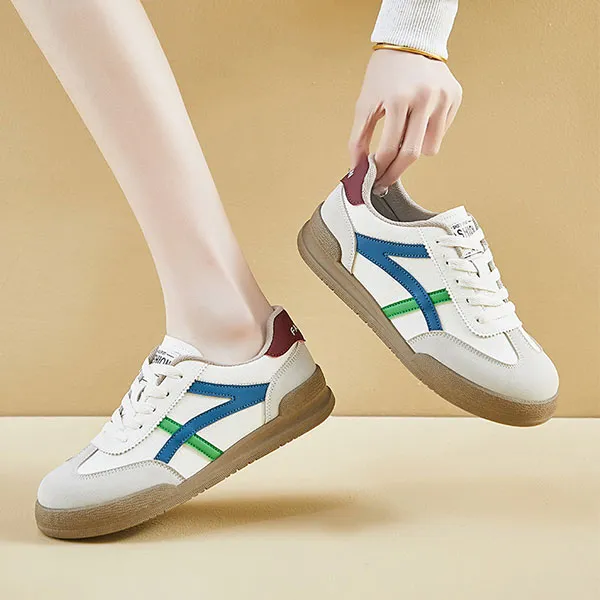 Classic Casual Sneakers with Colorful Stripes