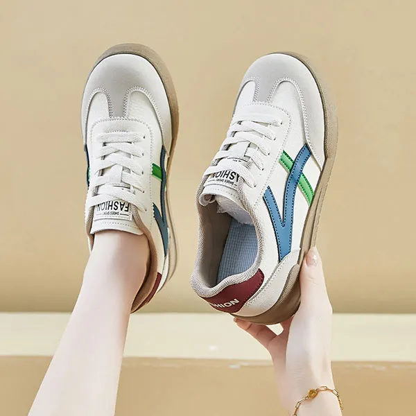 Classic Casual Sneakers with Colorful Stripes