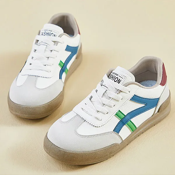 Classic Casual Sneakers with Colorful Stripes