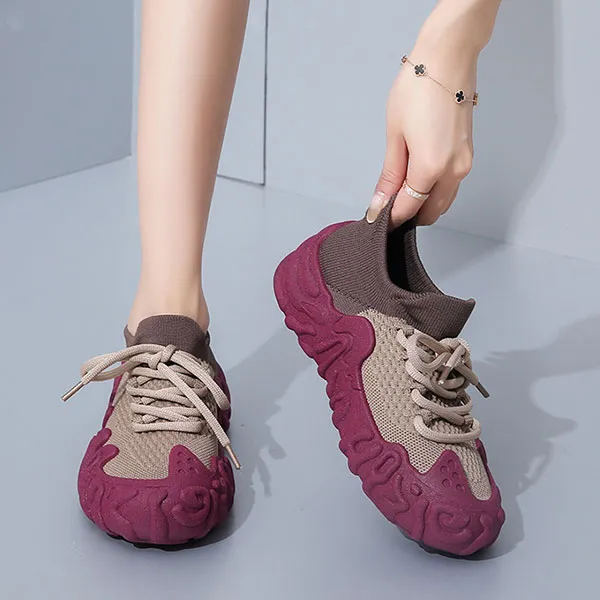 Women's Knit Sneakers with Stylish Sole