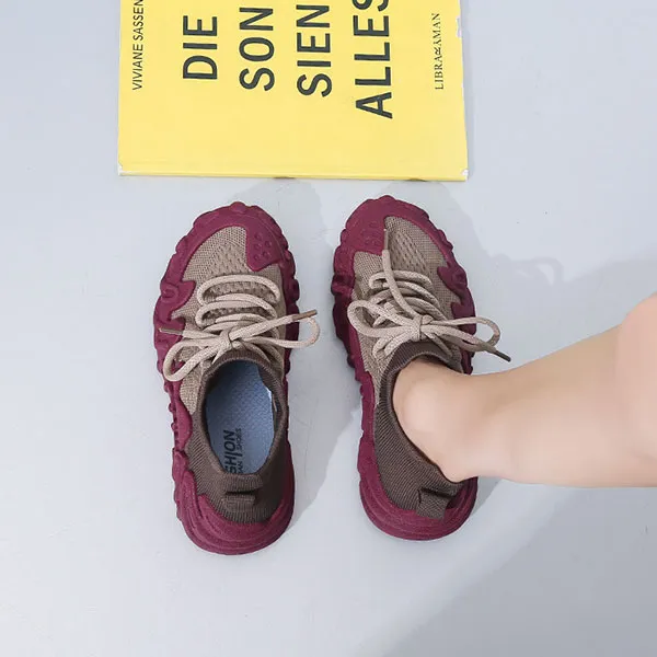 Women's Knit Sneakers with Stylish Sole
