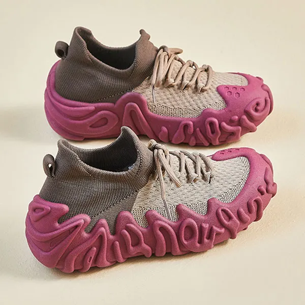 Women's Knit Sneakers with Stylish Sole