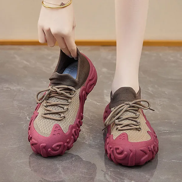 Women's Knit Sneakers with Stylish Sole