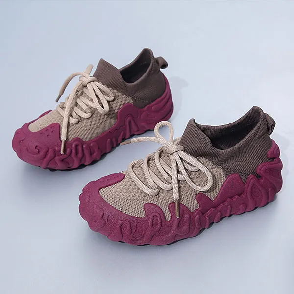 Women's Knit Sneakers with Stylish Sole