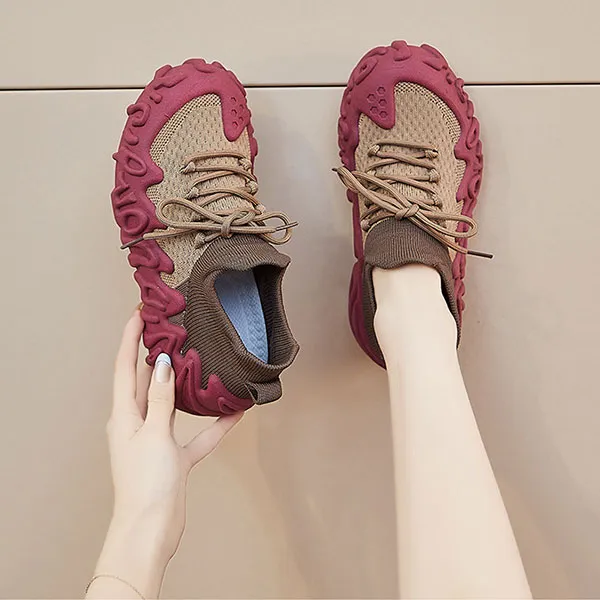 Women's Knit Sneakers with Stylish Sole