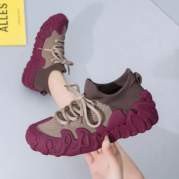 Women's Knit Sneakers with Stylish Sole