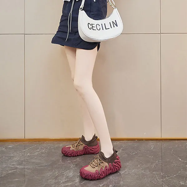Women's Knit Sneakers with Stylish Sole