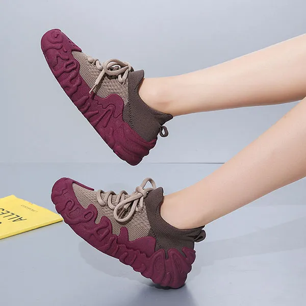 Women's Knit Sneakers with Stylish Sole