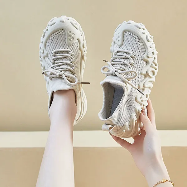 Women's Knit Sneakers with Stylish Sole