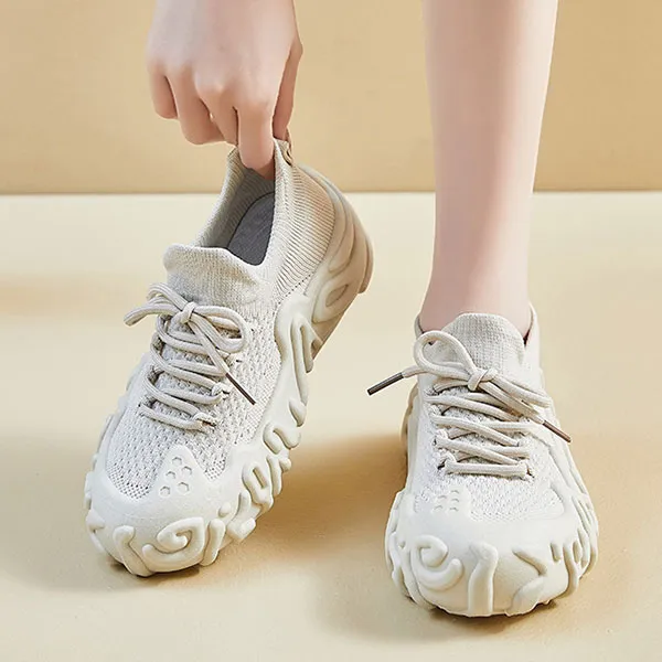 Women's Knit Sneakers with Stylish Sole