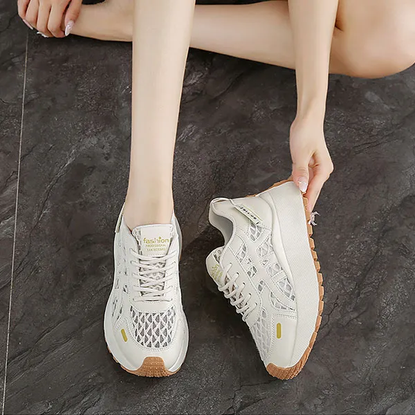 Comfy Lace-Up Sneakers With Light Blue Accents